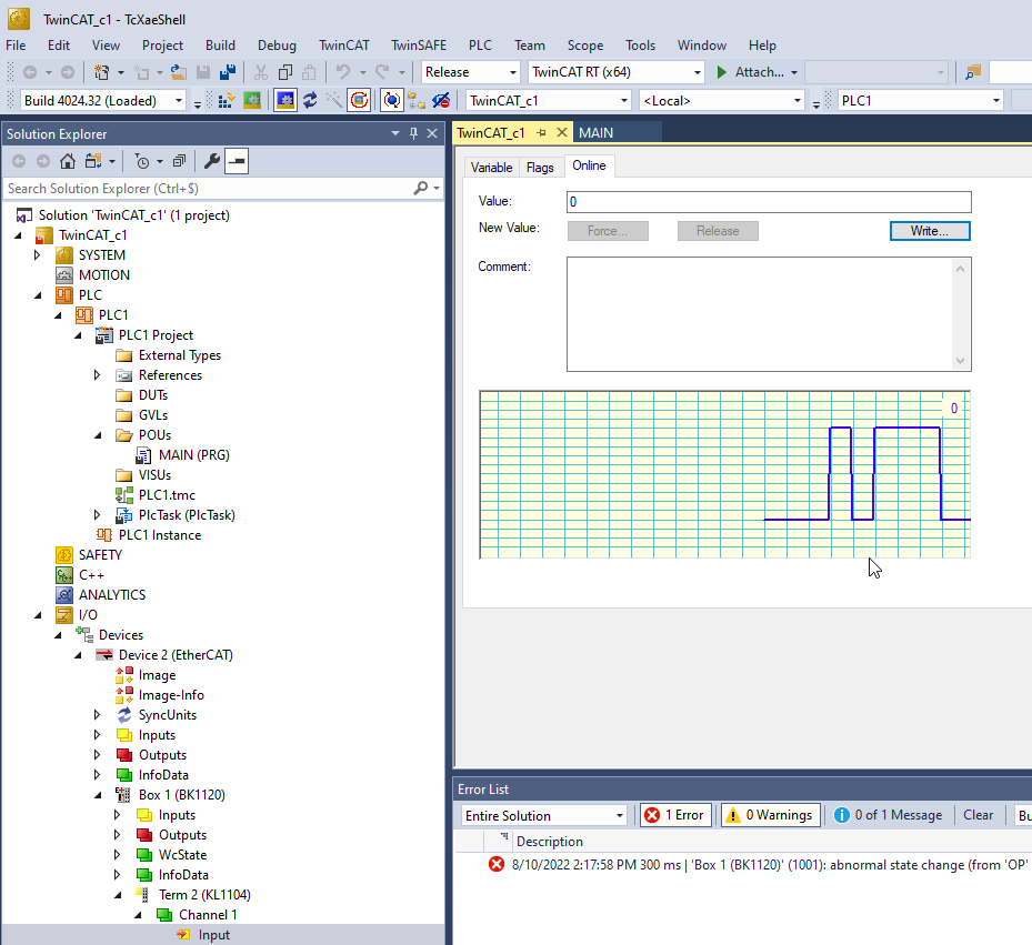 TwinCAT lecture des Inputs 