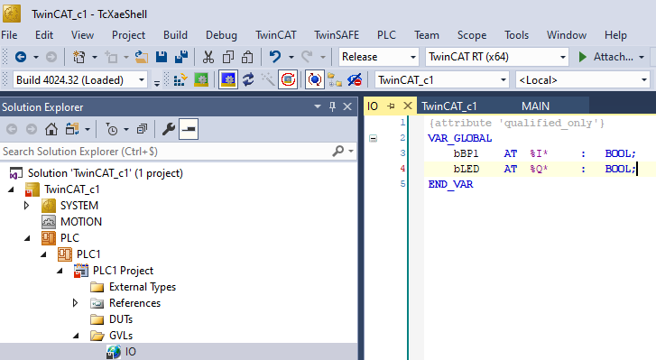 TwinCAT ajouts de variables de mapping