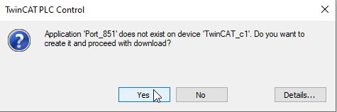TwinCAT download PLC