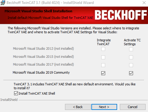 TwinCAT 3 intégration Visual Studio
