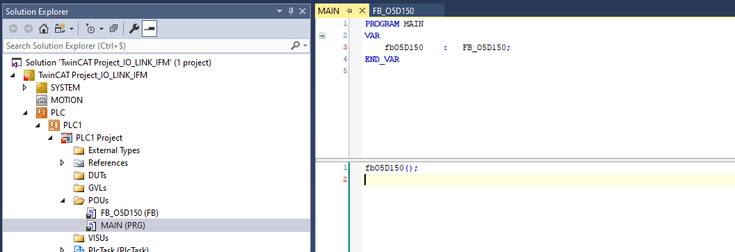 TwinCAT instanciation et appel de fonction
