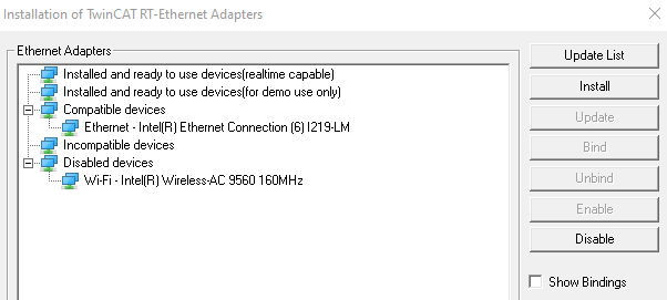 TwinCAT RT Ethernet Adapters