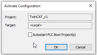TwinCAT Activate Configuration