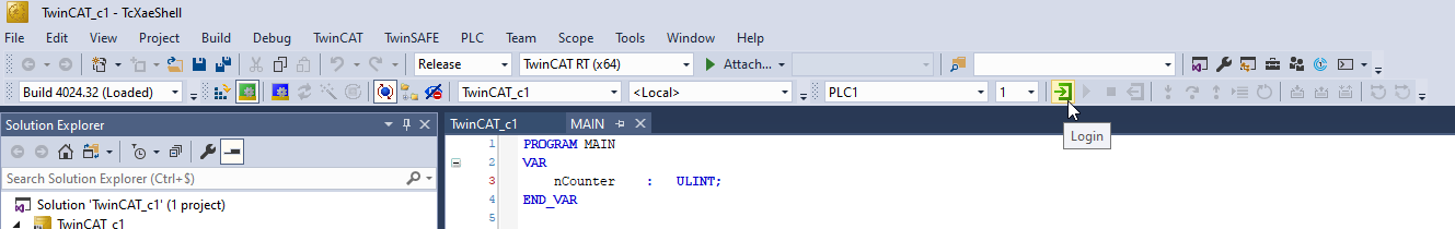 TwinCAT Login