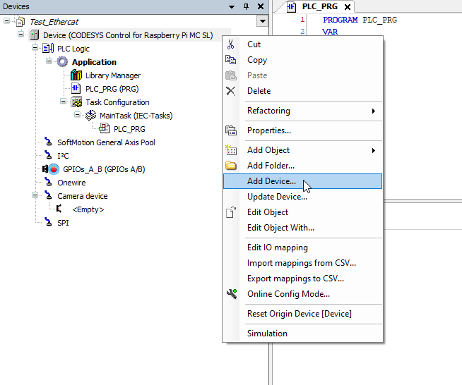 Codesys Add Device