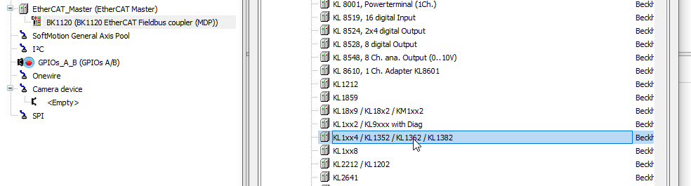 Codesys Add Device KL1xx4