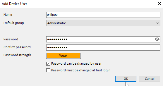Codesys compte User password