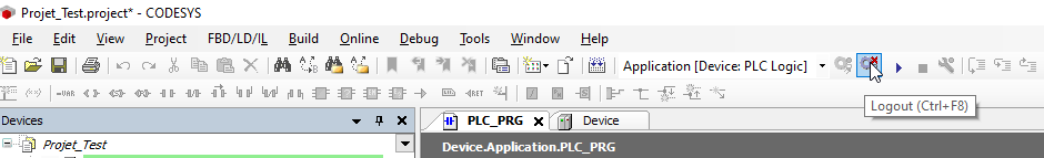 Codesys Logout Crtl+F8