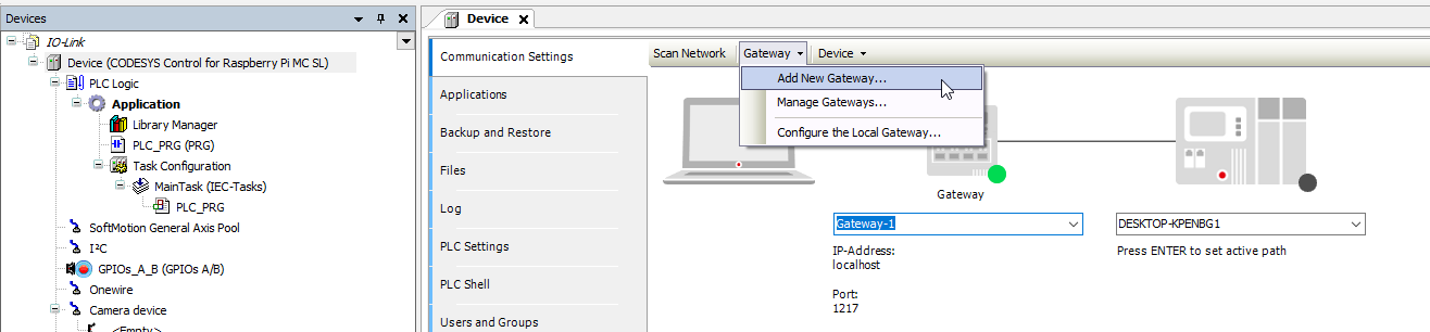 Codesys Add New Gateway
