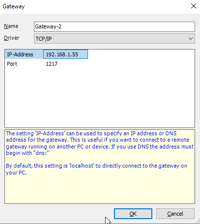 Codesys Gateway IP Configuration
