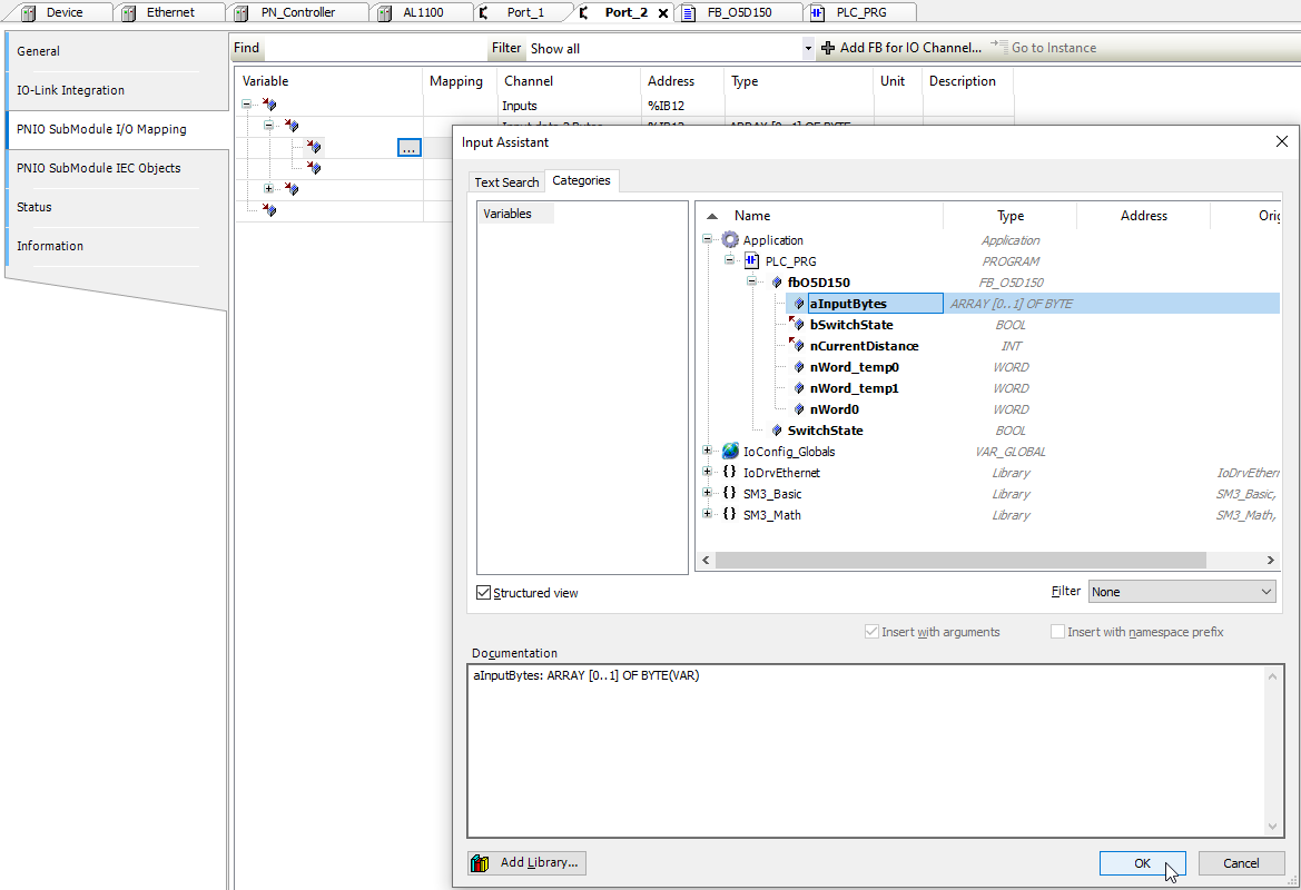 Codesys Mapping Input Assistant