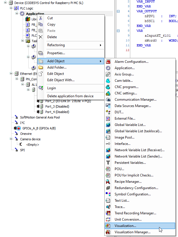 Codesys Add Object Visualization