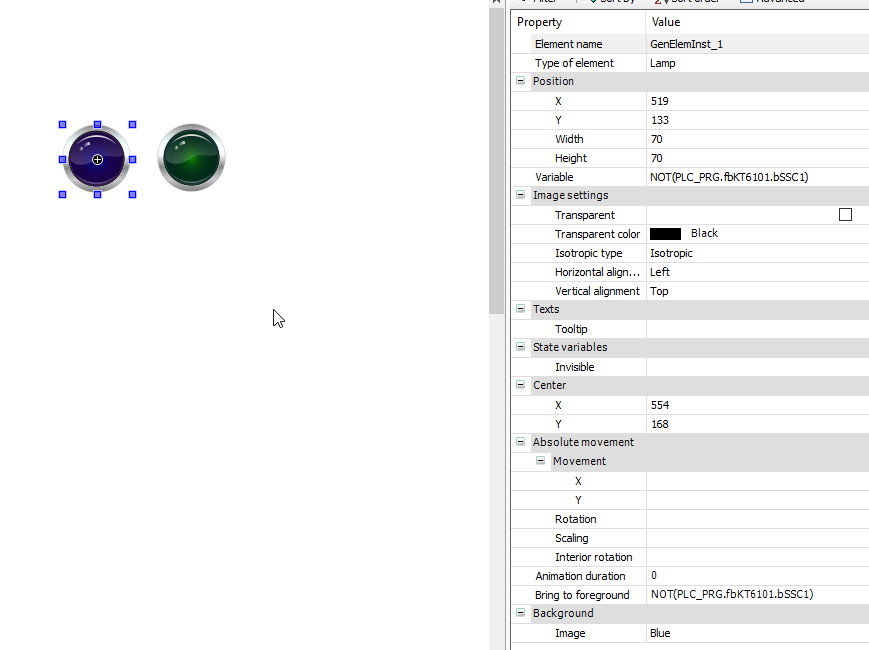 Codesys HMI Lamp Blue