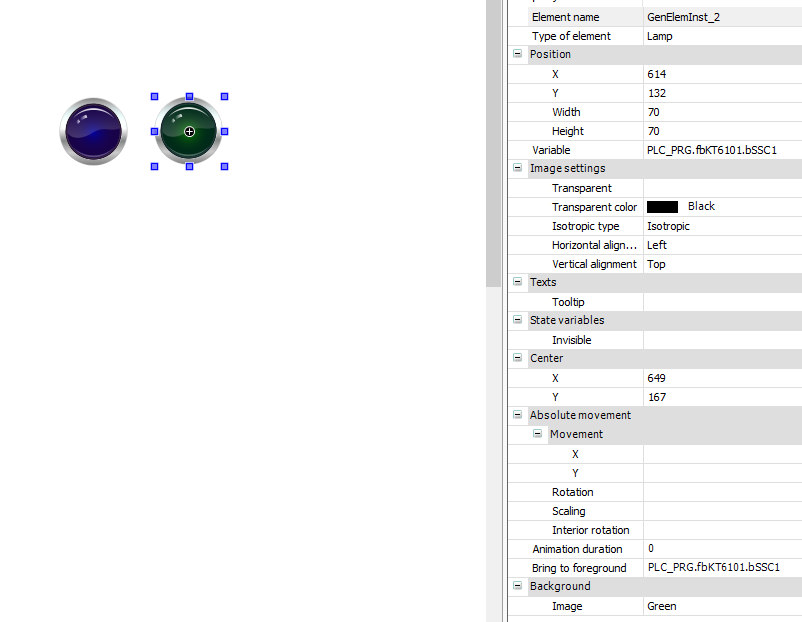 Codesys HMI Lamp Green