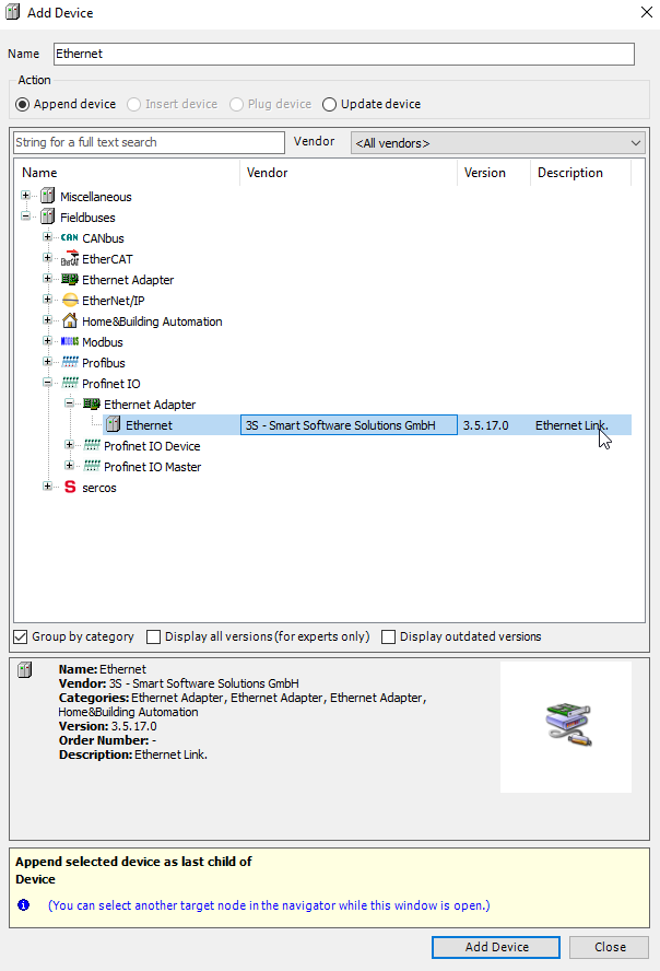 Codesys Add Device Ethernet Adapter
