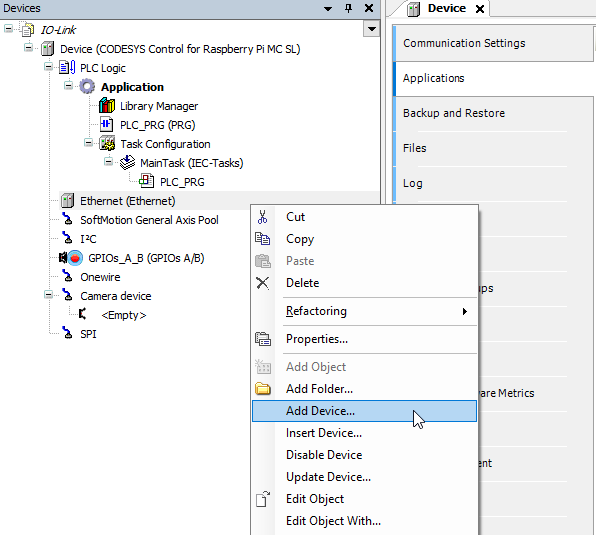 Codesys Ethernet Add Device