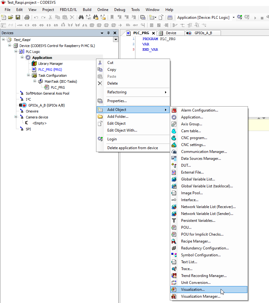Codesys Add Object Visualization