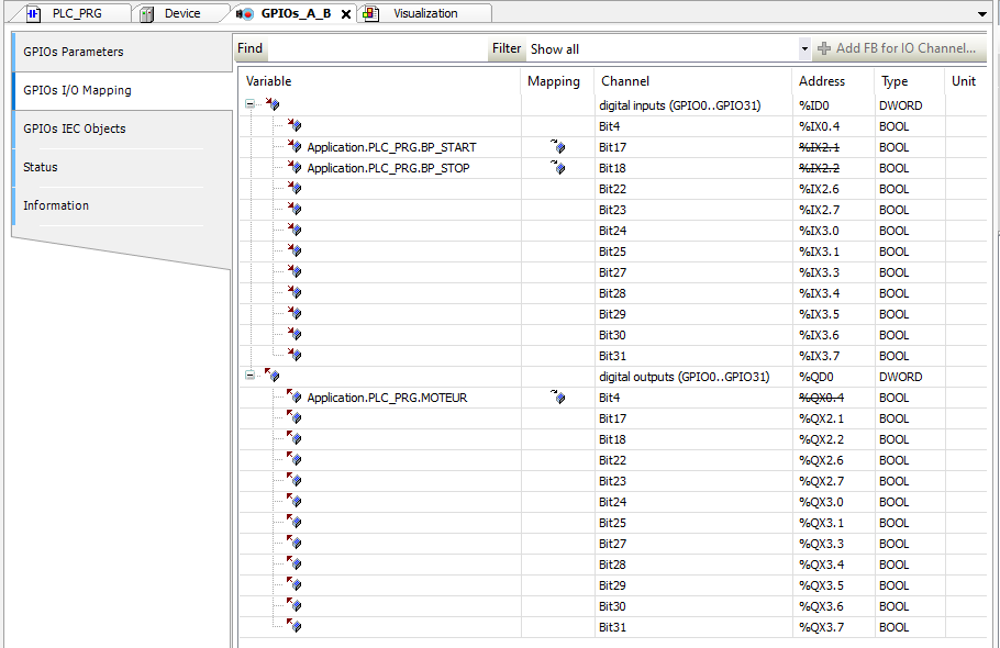Codesys Mapping GPIO