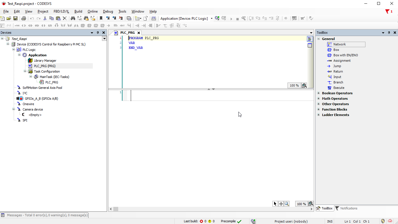 Codesys arborescence de projet