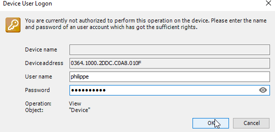 Codesys login et password