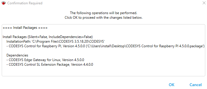 Codesys operation will be performed