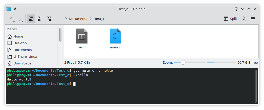 exécution du fichier exécutable