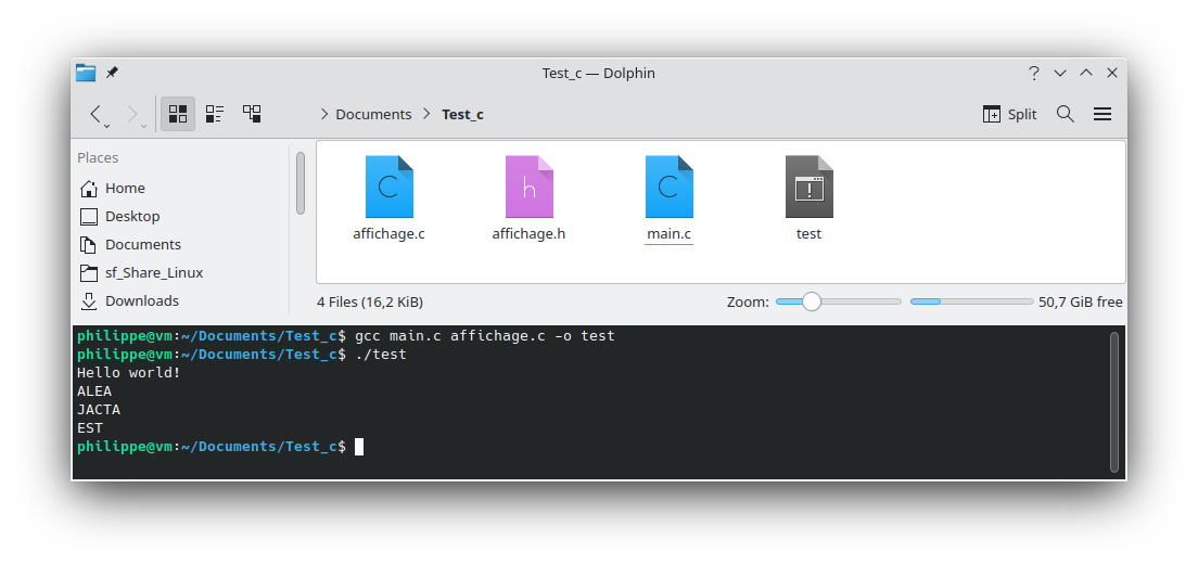 Compilation et édition de liens avec plusieurs fichiers + fichier .h